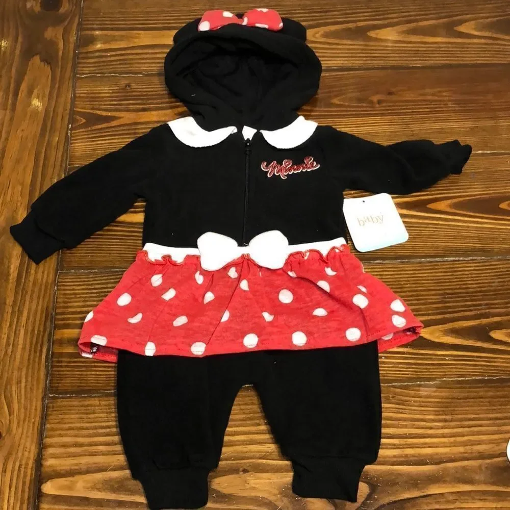 NWT Minnie Mouse Baby Girl Fleece Outfit